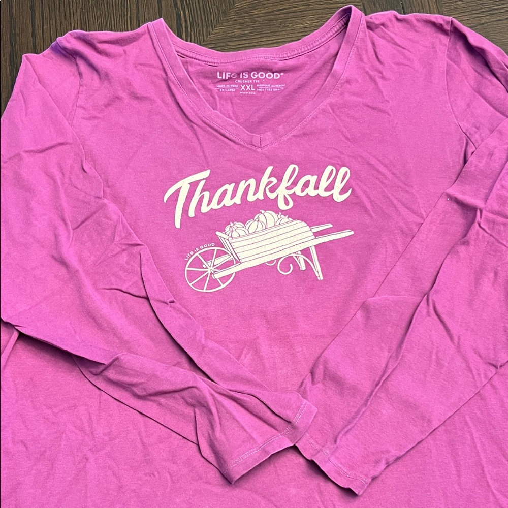 Life Is Good dark magenta  Long Sleeve Tee